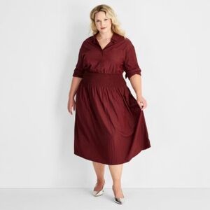NWOT Future Collective Burgundy Dress